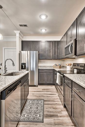 Chef-inspired kitchen with stainless steel appliance package